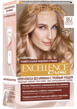 Краска для волос L'Oreal Paris Excellence оттенок 8U Универсальный светло-русый, 1 шт